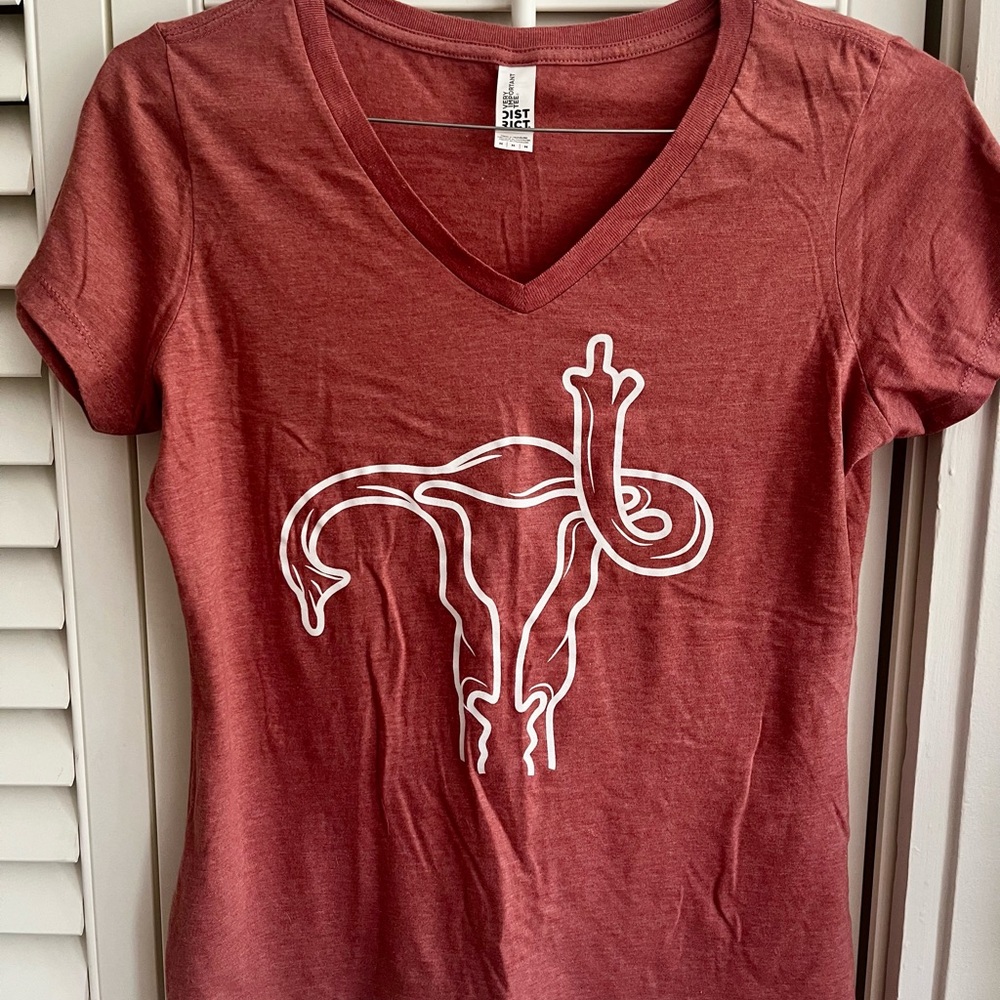Pink Feminist/Pro-Choice V-Neck T-Shirt